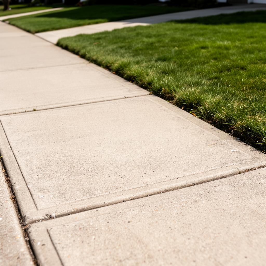 Clean residential sidewalk